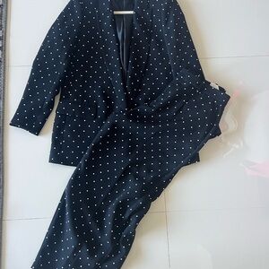 Zara Black and White Patterned pants and blazer
